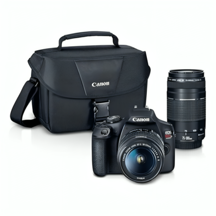 Canon EOS REBEL T7 DSLR Camera|2 Lens Kit with EF18-55mm + EF 75-300mm Lens, Black