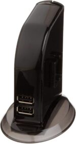 Amazon Basics 7 Port USB 2.0 Hub Tower with 5V/4A Power Adapter, Black - Image 2