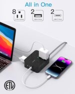 Power Strip Surge Protector, 8 Outlets with 4 USB Charging Ports(2 USB C) - Image 3