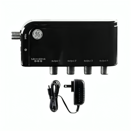 GE 4-Way HD Digital TV Antenna Amplifier, Low Noise Antenna Signal Booster
